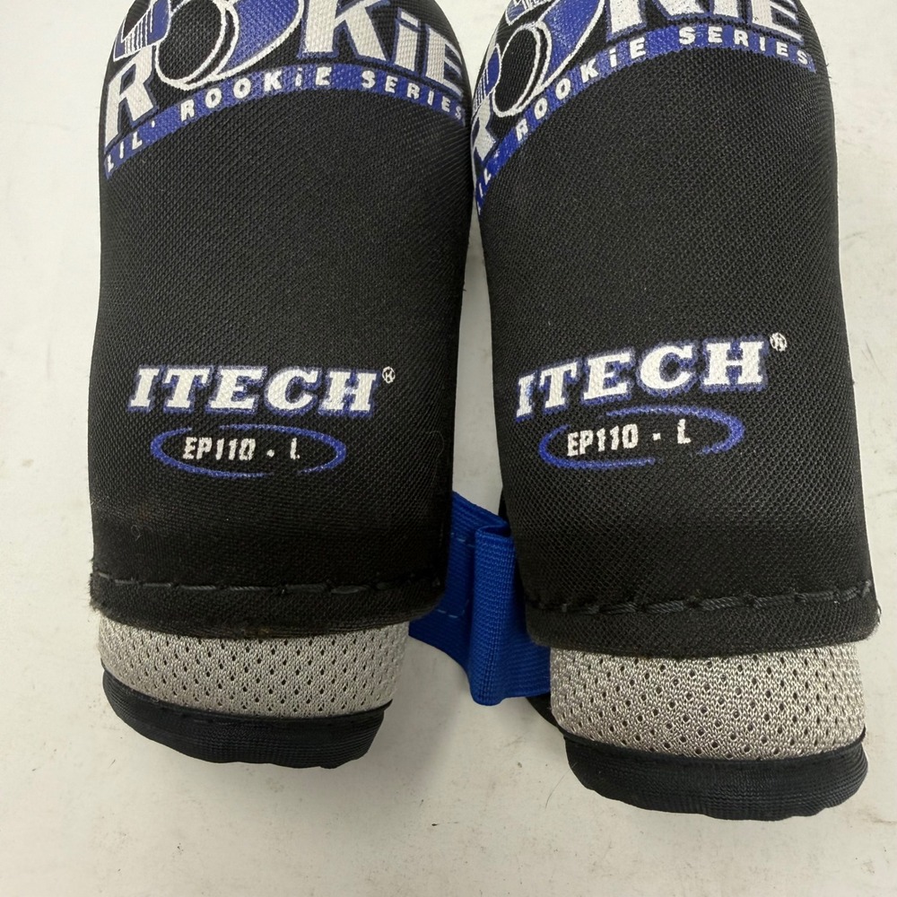 Itech EP110 Lil Rookie Series Youth Hockey Elbow Pads Black Blue Size Large Yth